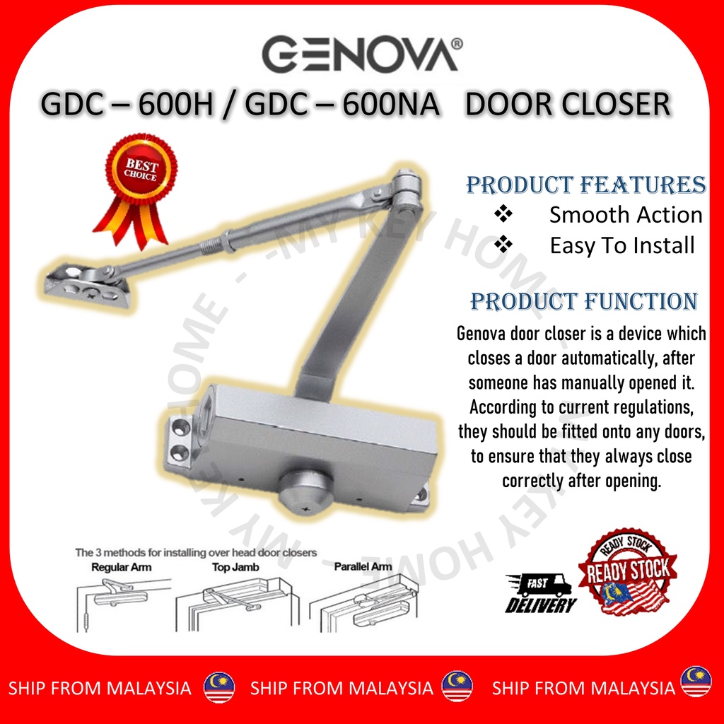 DOOR CLOSER ARMOR GENOVA AUTOMATIC ADJUSTABLE GDC600/ 180 Degree
