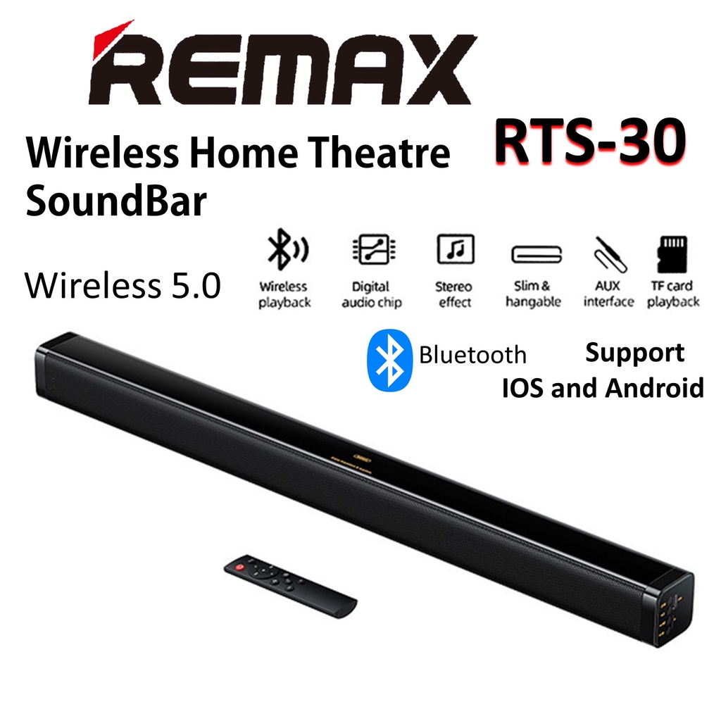 REMAX HOME THEATRE WIRELESS SOUNDBAR IMMERSIVE STEREO POWERFUL USE 360