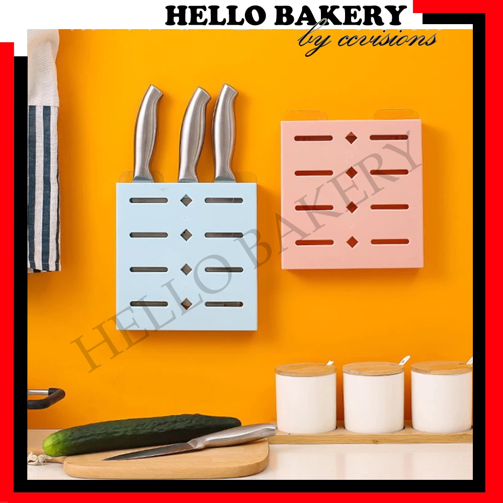 Knife Holder Wall Mounted Bekas Pisau Dapur Rack Storage Hanging