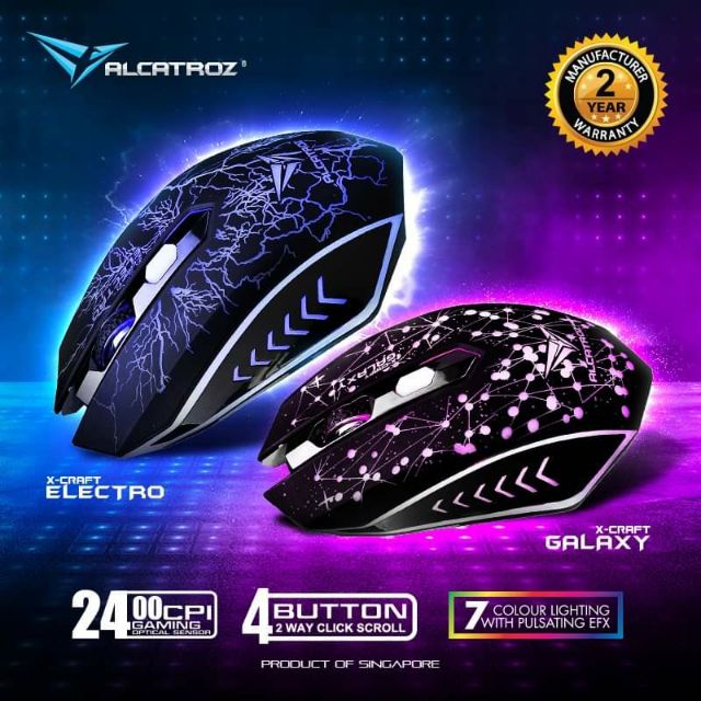 Alcatroz XCraft Classic Gaming Mouse Electro / Galaxy Shopee Malaysia