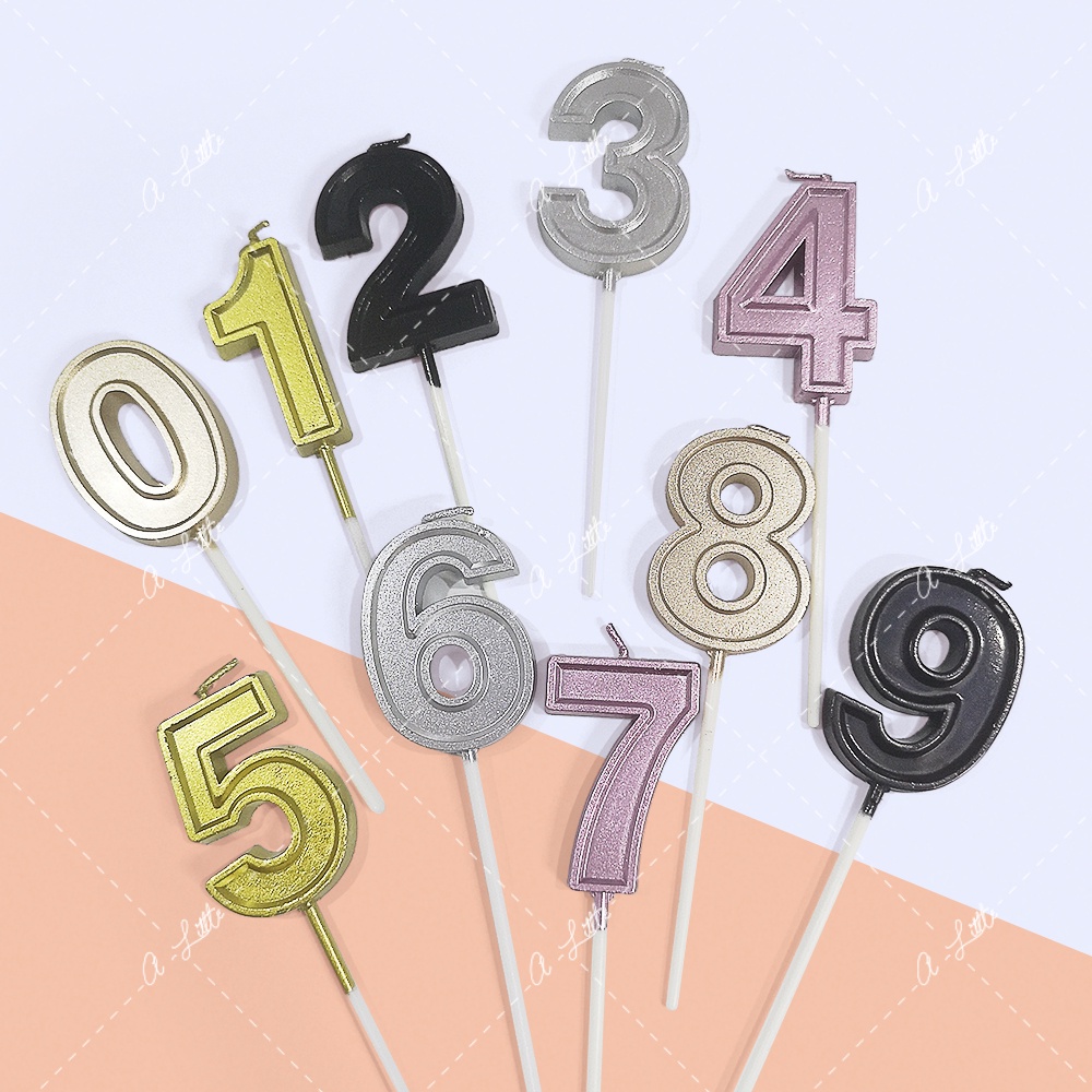 Happy Birthday Number Candle 0 1 2 3 4 5 6 7 8 9 Cake Topper Party