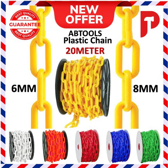 PVC Safety Plastic Chain (6mm)(8mm) 🔥 Ready Stocks 🔥 20meter ABTOOLS