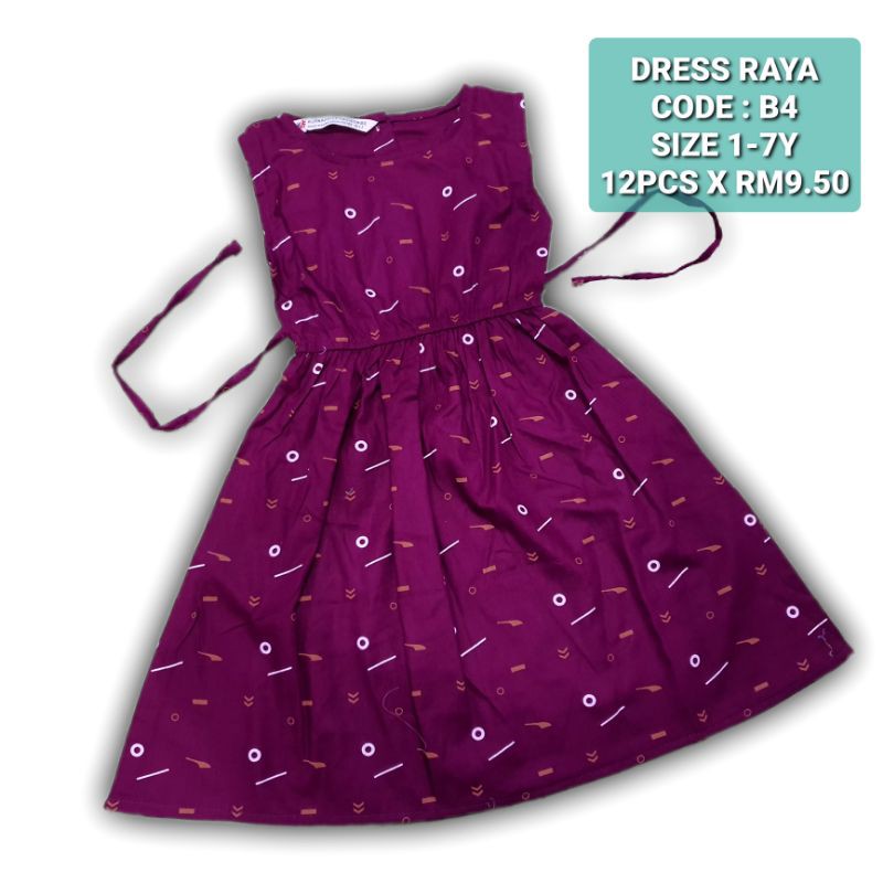 🔥BORONG RM9.50🔥12 HELAI DRESS RAYA KIDS GIRL Shopee Malaysia