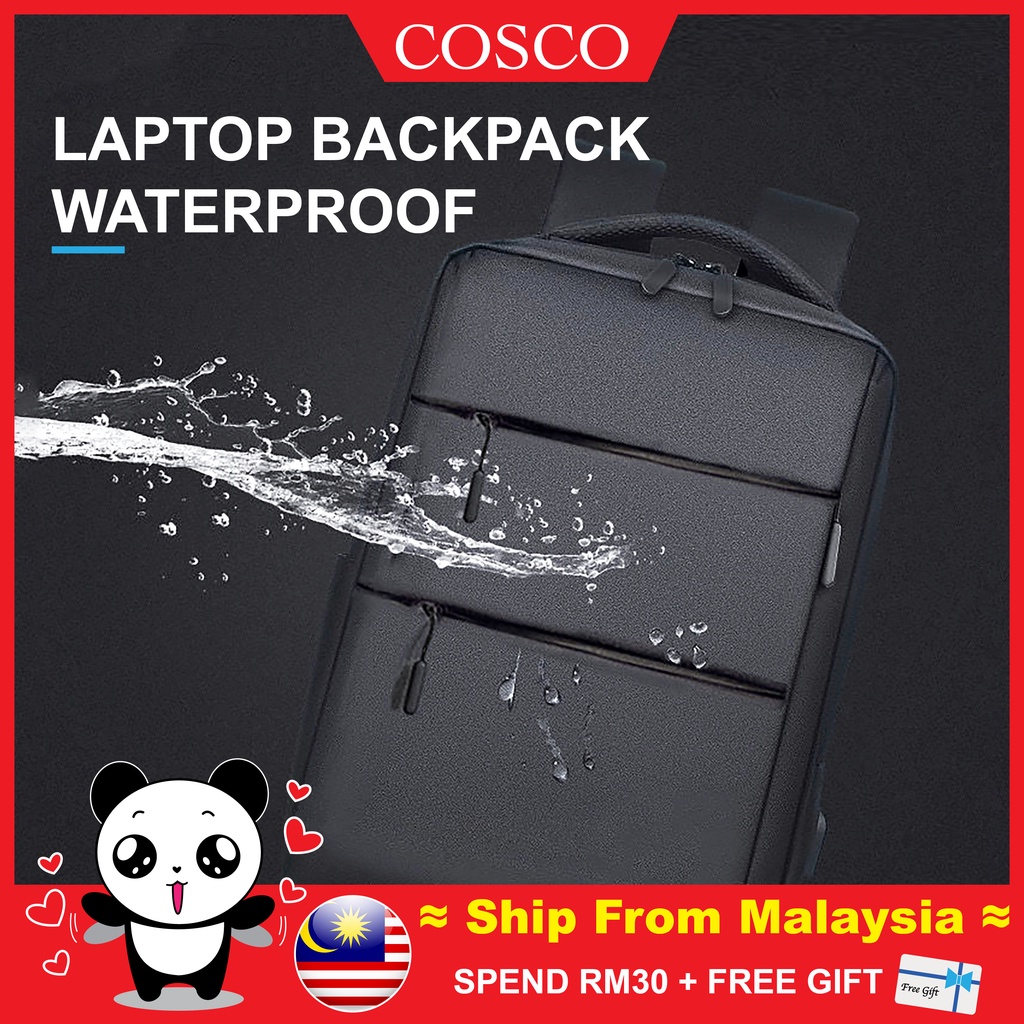 MALAYSIA STOCK COSCO B136 Unisex Laptop Bag Travel USB Charging Bag