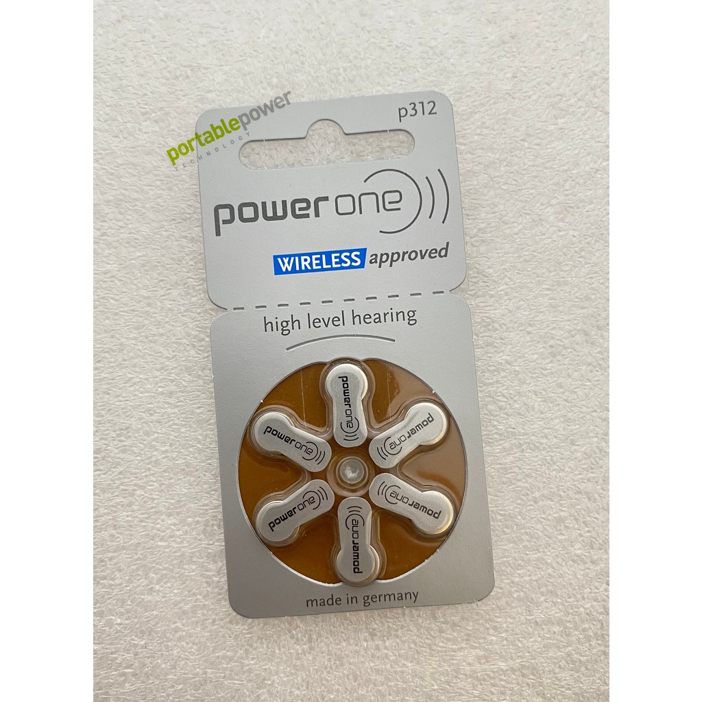 P312 Hearing Aid Battery PowerOne Zinc Air 1.45V PowerOne P312 Battery