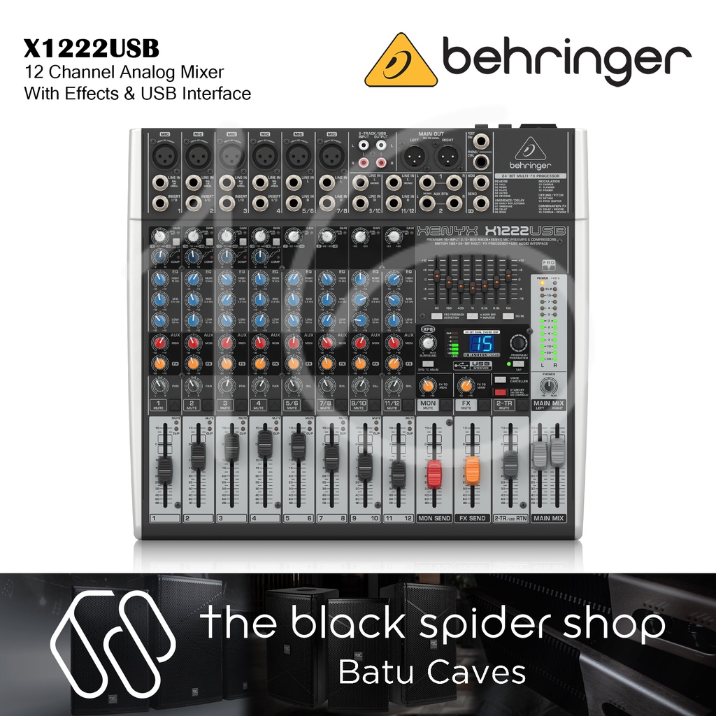 Behringer Mixer XENYX X1222USB 12 Channel Mixer with Effects and USB Interface Shopee Malaysia