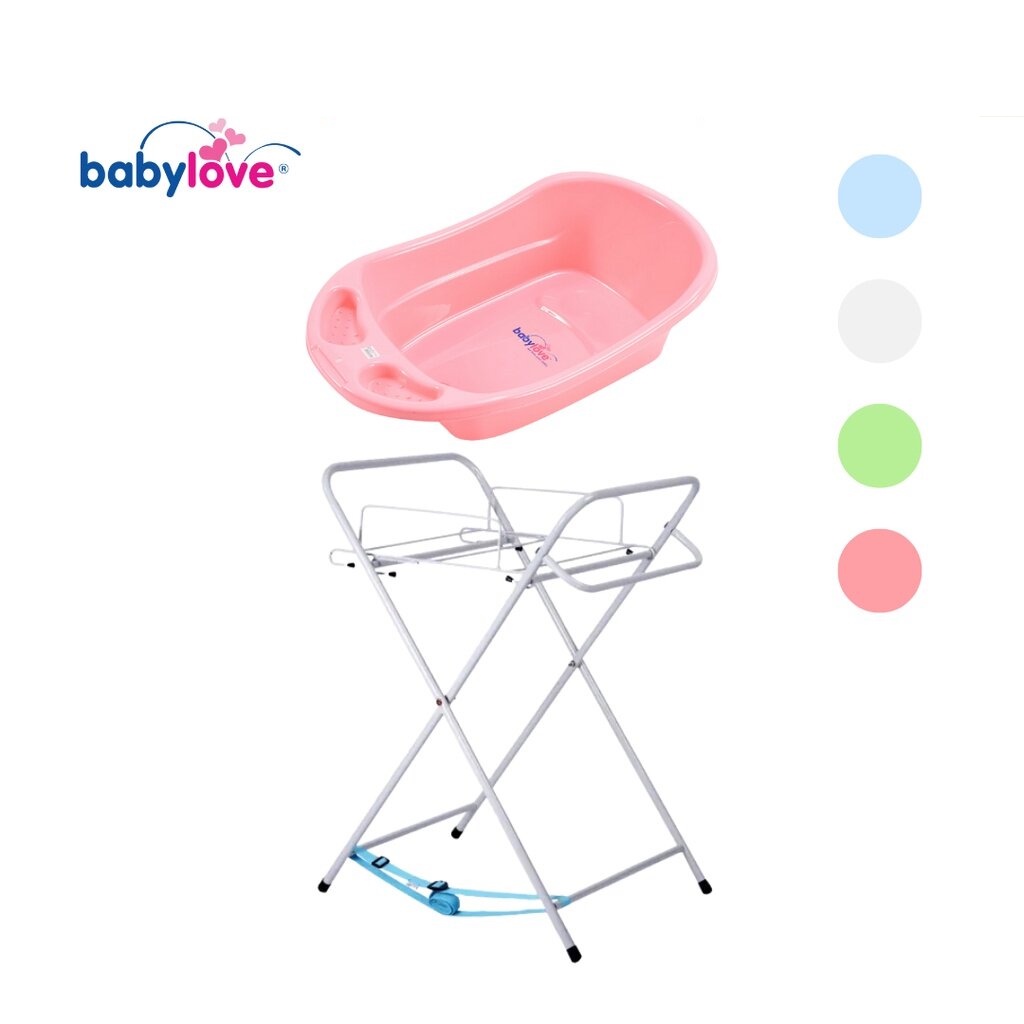 Babylove Baby Spa Bath Tub with Stopper + Babylove 2 Level Adjustable