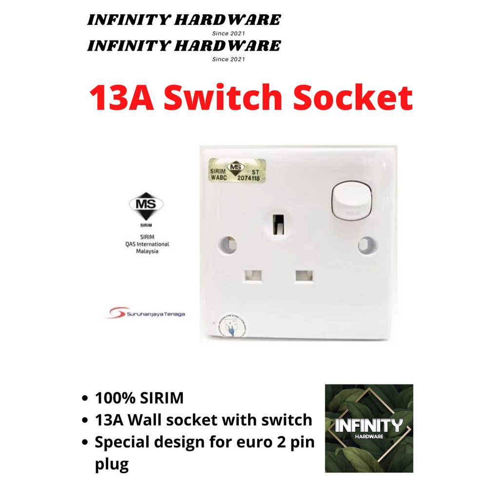 13A Single Switch Socket 13A Switch lampu Electric Socket 13A Socket
