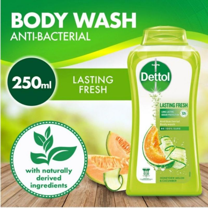 DETTOL Antibacterial Body Wash Shower Gel Mandian 250ml (Original