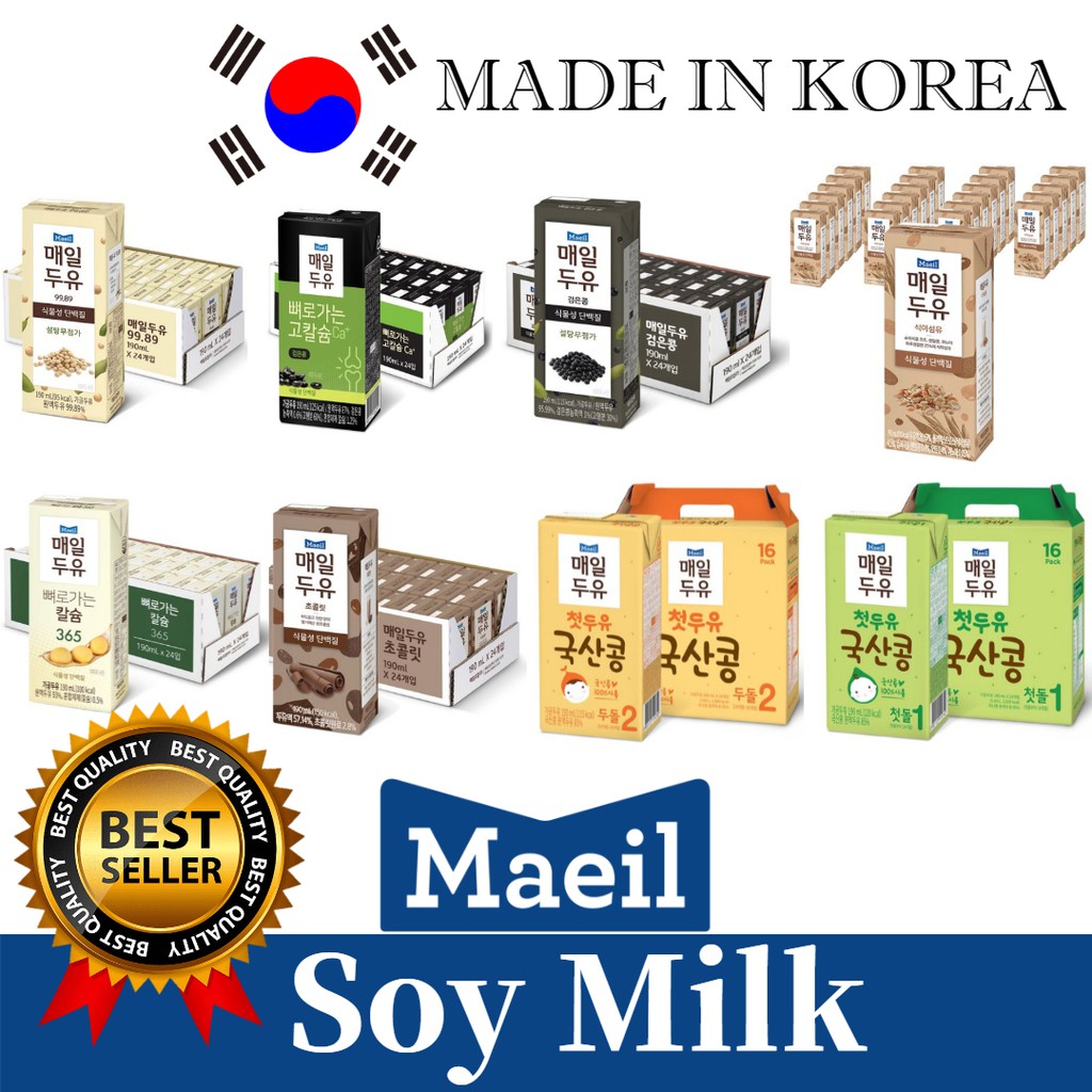 Korea Maeil soy milk (black bean, chocolate, high calcium, baby soy milk) Shopee Malaysia