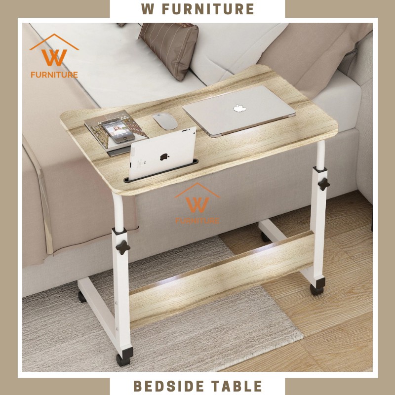 Wfurniture 80CM Adjustable Bedside Laptop Computer Table Sofa Side