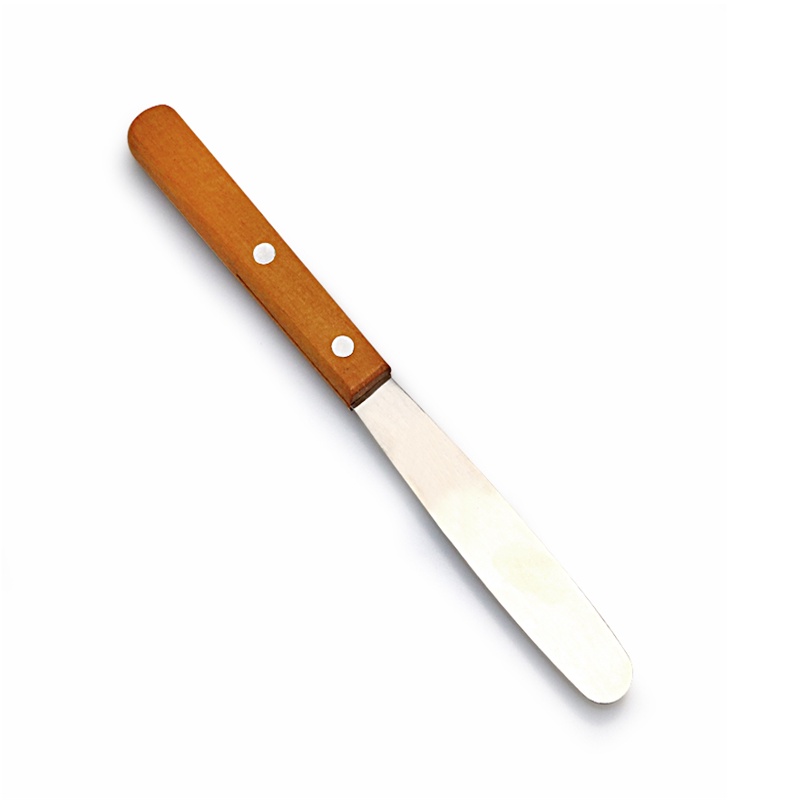 Dental Mixing Spatula Stainless Steel Spatula Knife with Wooden Handle