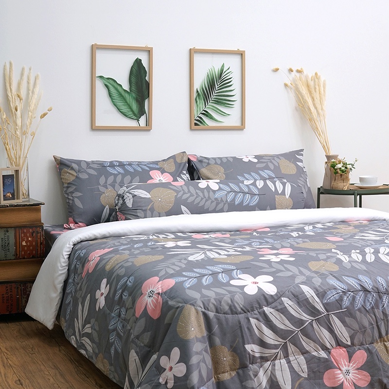 KOJI Silky Touch Flora Series Microfibre Comforter Set 4 IN 1 (Single