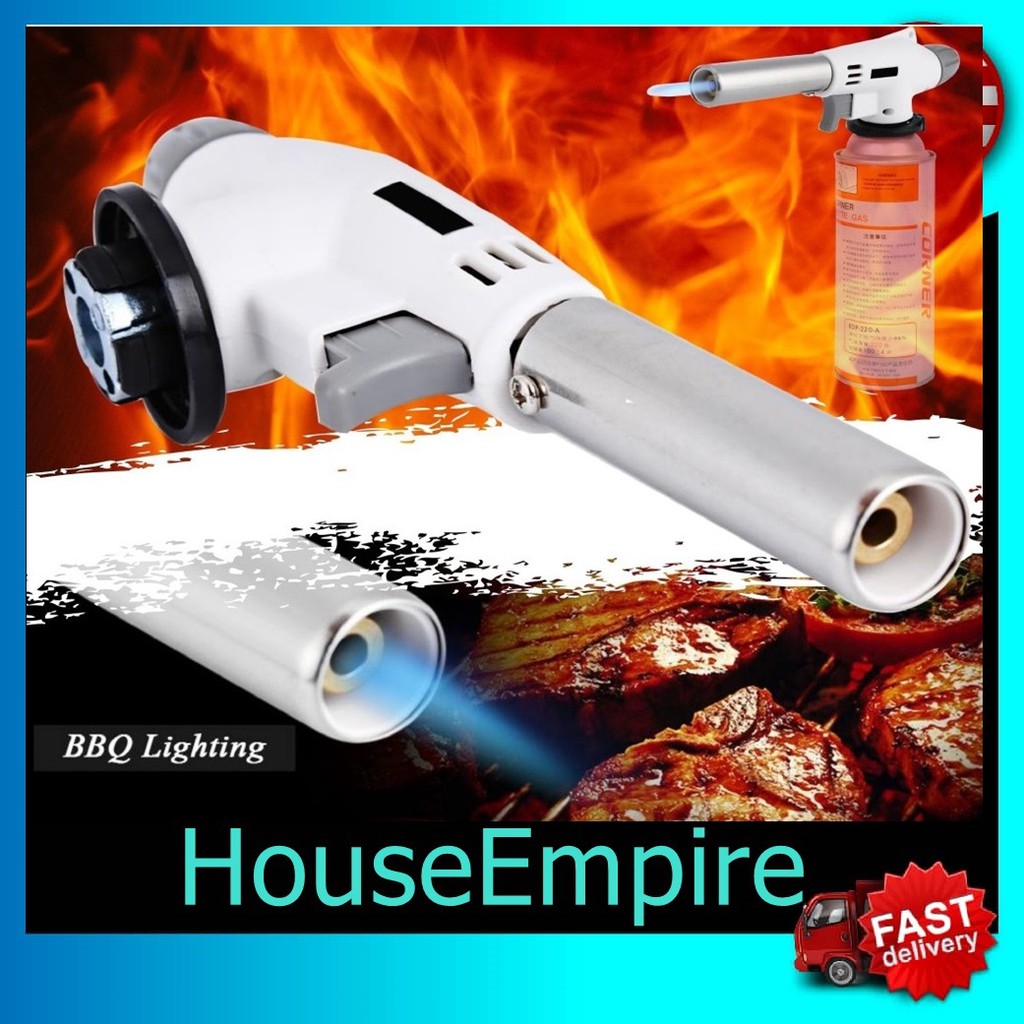 Adjust Flame Ignition Kitchen Camping Hiking Gas Torch Butane Burner
