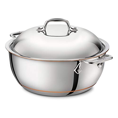 AllClad 6500 SS Copper Core 5Ply Bonded Dishwasher Safe Dutch Oven with Lid / Cookware, 5.5
