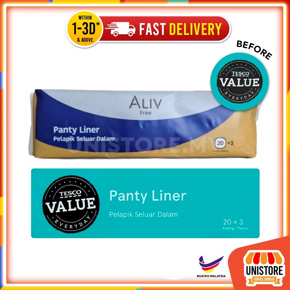 Tesco Value Panty Liner Lotus’s Aliv Free Panty Liner Pelapik Seluar