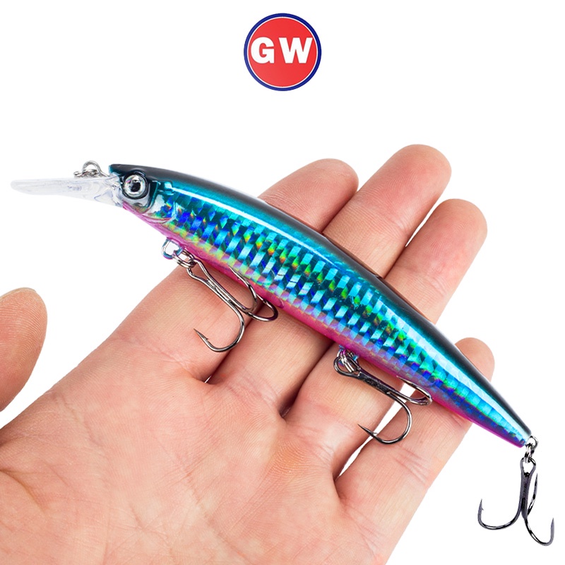 13cm/36g Sinking Minnow Lure 6 Colors Fishing Bait 3D Eyes Fishing Lure