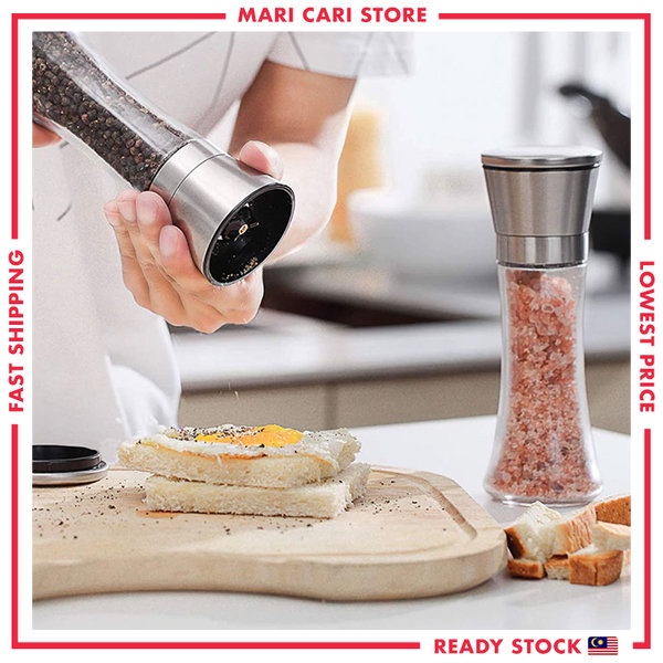 Pepper Grinder 304 Stainless Steel Salt Grinder Spice Bottles Glass