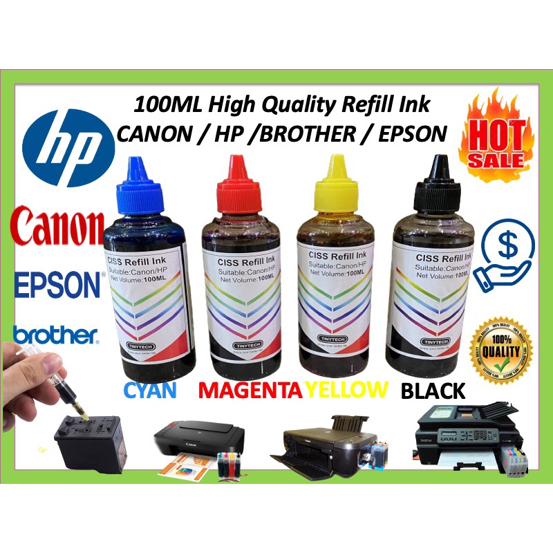 Universal Refill Ink For Canon PIXMA MX E470/E477/E480/E4270;MG2470/2570/2577 Series Deskjet
