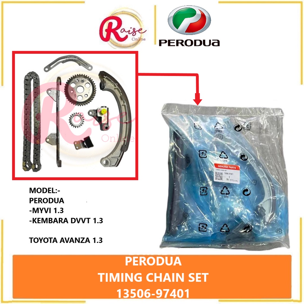 100 ORIGINAL PERODUA TIMING CHAIN KIT SET PERODUA MYVI 1.3 1.5