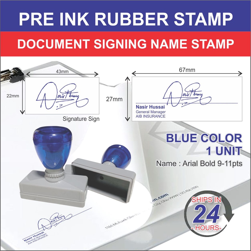 Document Signing Name Stamp / Signature Chop / Self Ink Rubber Stamp