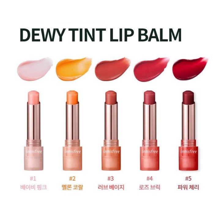 Innisfree Dewy Tint Lip Balm (Full 5 Colors) Shopee Malaysia