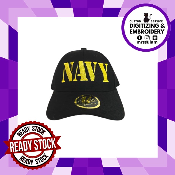 CAP NAVY (Baseball cap with velcro strap) Shopee Malaysia