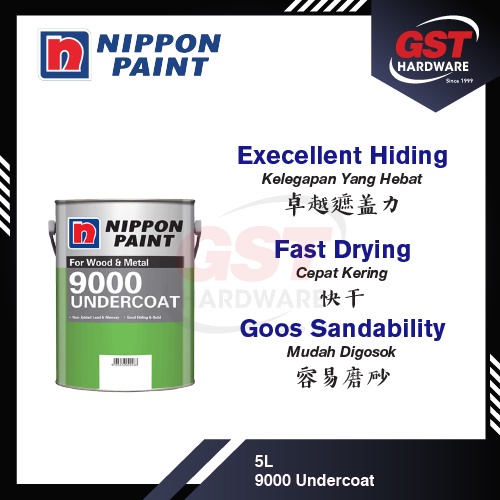 Nippon Paint Undercoat Paint Wood 9000 Undercoat Metal Cat Undercoat 5L