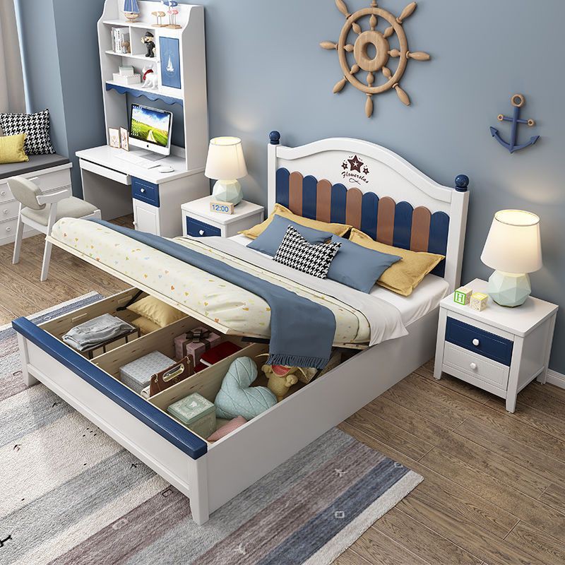 Solid wood juvenile student bed boy single bed American children's bed