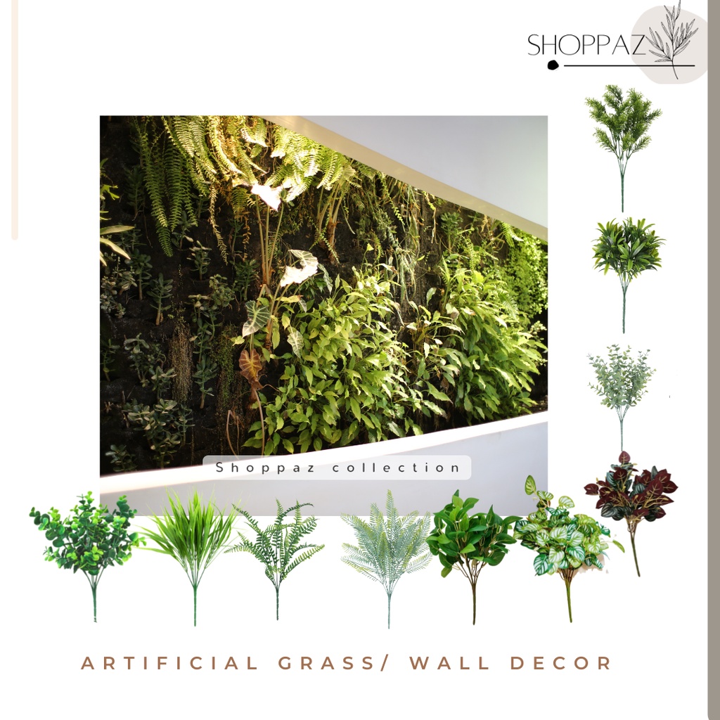 Shoppaz Artificial Plant Fake Plant Decor Hanging Plants Wall Grass