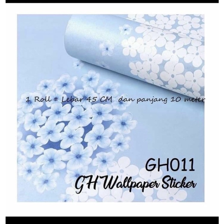 Wallpaper STICKER/WALLSTICKER GH011 Blue Flower MOTIF Shopee Malaysia