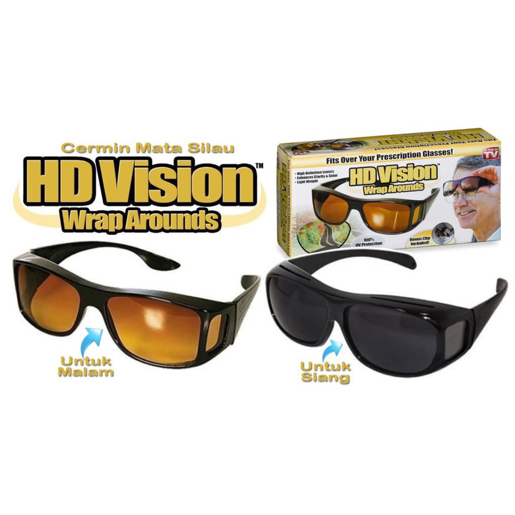 🌹READY STOCK🌹 HD Vision Glasses Double Set With Day & Night Vision