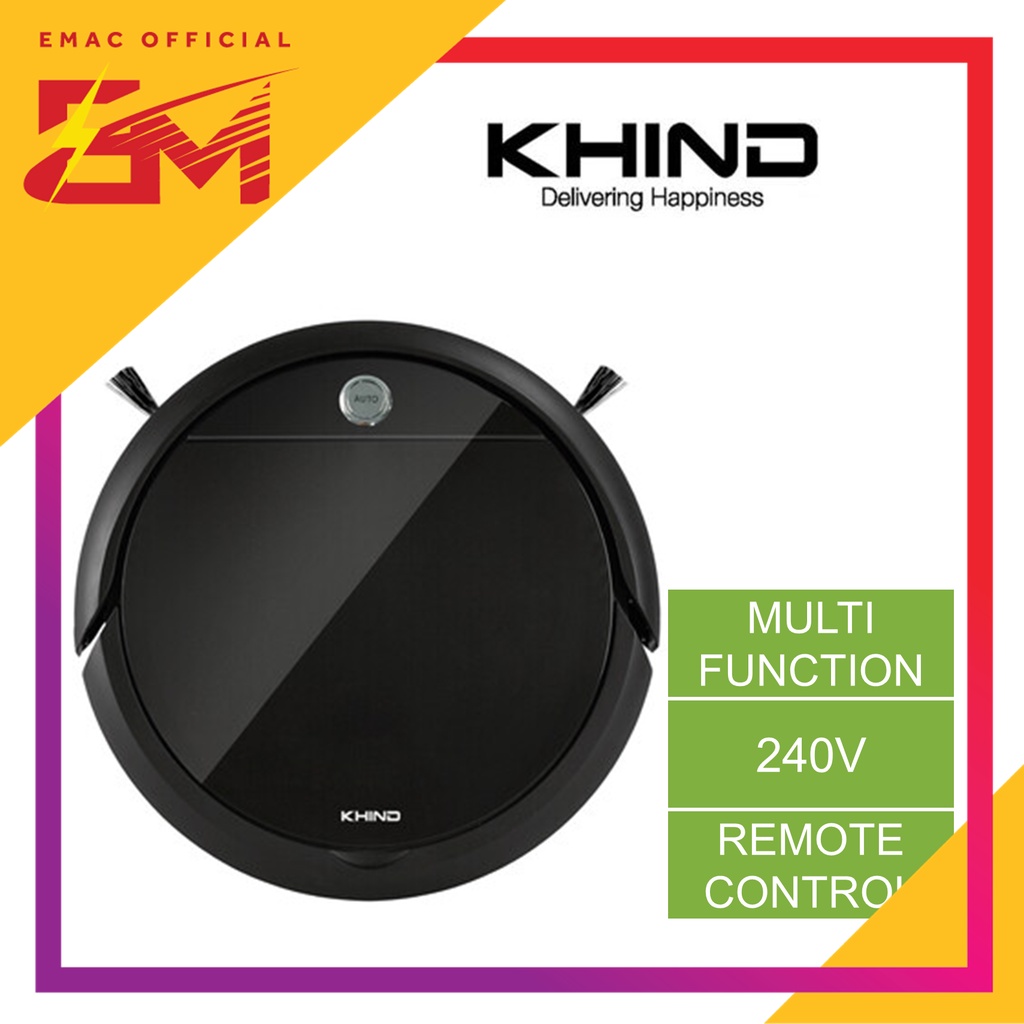Khind VC9X6A Remote Vacuum Robotic Black Clean Sweep & Mop VAKUM
