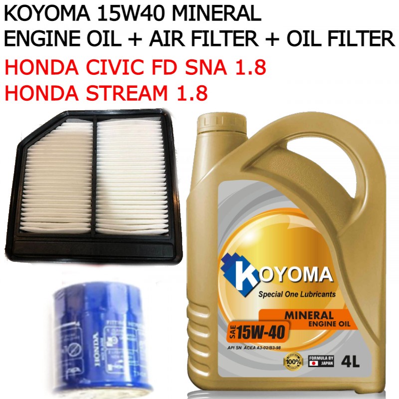 HONDA CIVIC FD SNA 1.8,HONDA STREAM 1.8 AIR FILTER + OIL FILTER