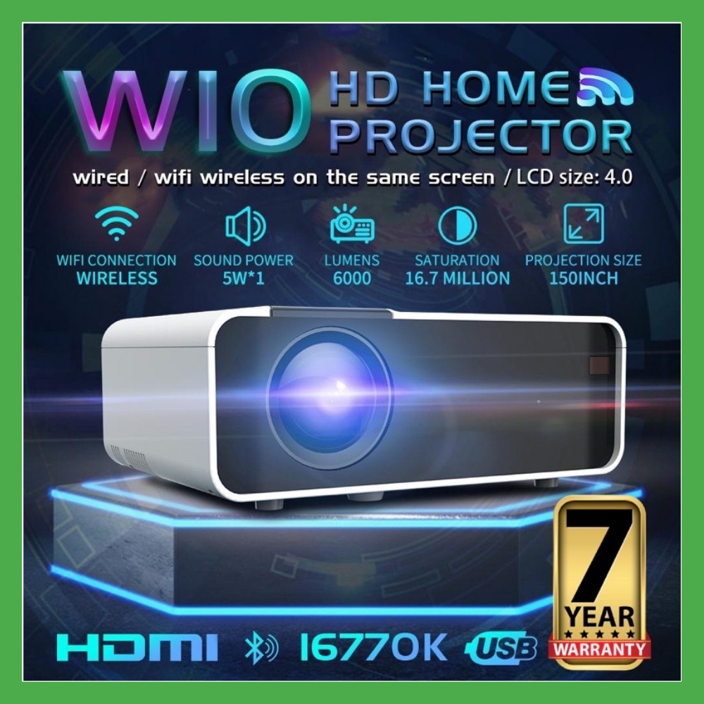 4K UltraHD 6000 Lumen Android Mini Projector HD WIFI LCD LED Projector