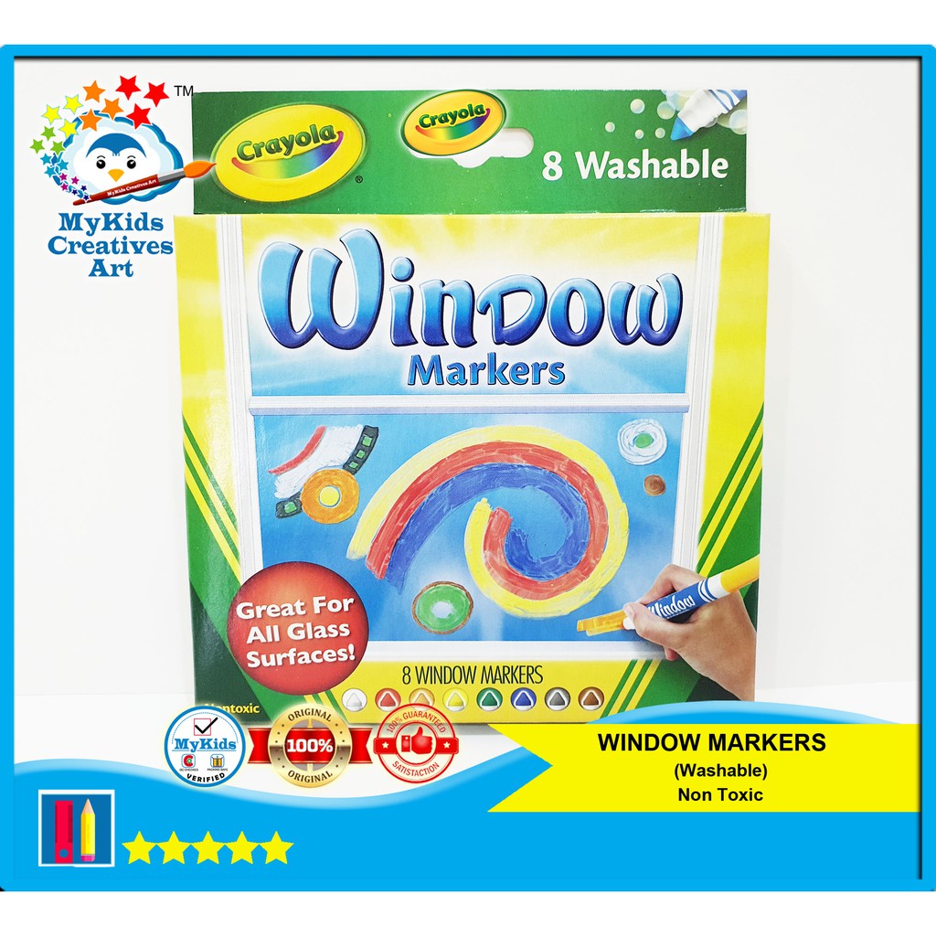 WASHABLE WINDOW MARKERS (NON TOXIC, CRAYOLA) Shopee Malaysia