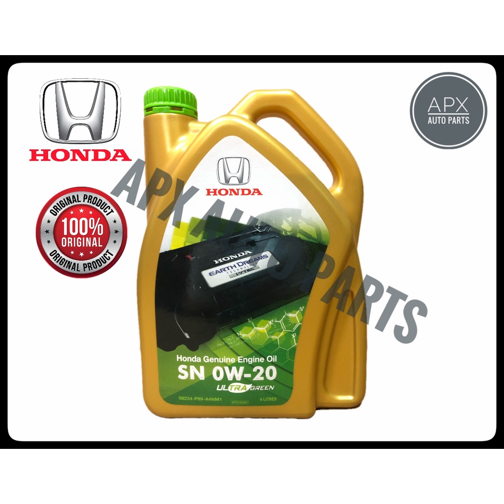 Engine Oil Honda SN 0W20 — Fully Synthetic 4 Litter Honda Genuine Parts
