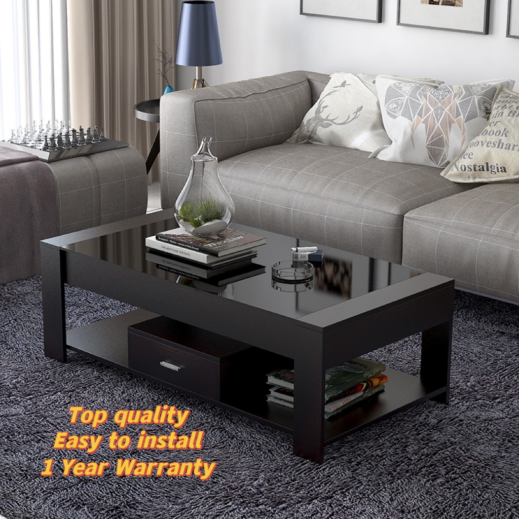 Simple style tempered glass coffee table table creative rectangular tea