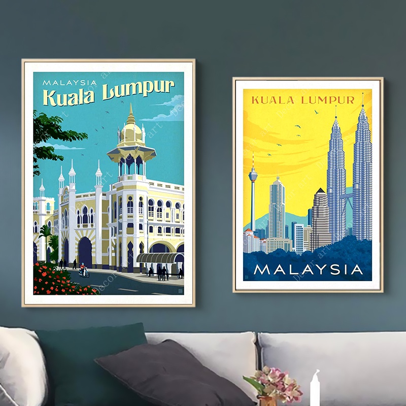 Visit Malaysia Penang Beach Kuala Lumpur Canvas Paintings Vintage Wall