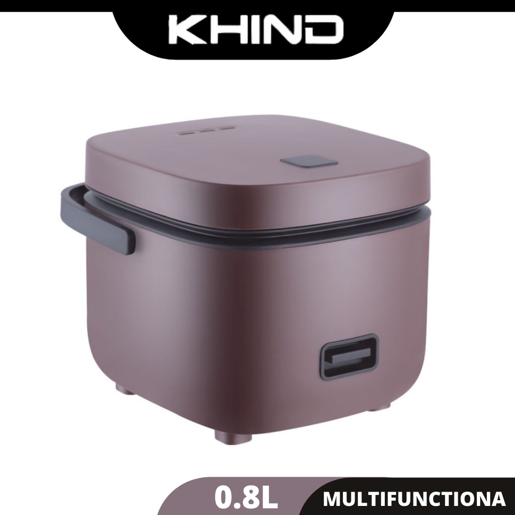 KHIND Mini Rice Cooker 0.8L with Nonstick Pot and Steamer 200W RCM08