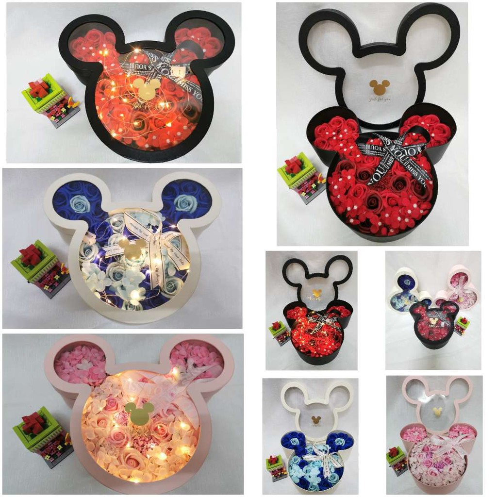 Romantic Valentine New Creative Tik Tok Mickey Mouse Face Soap Flower
