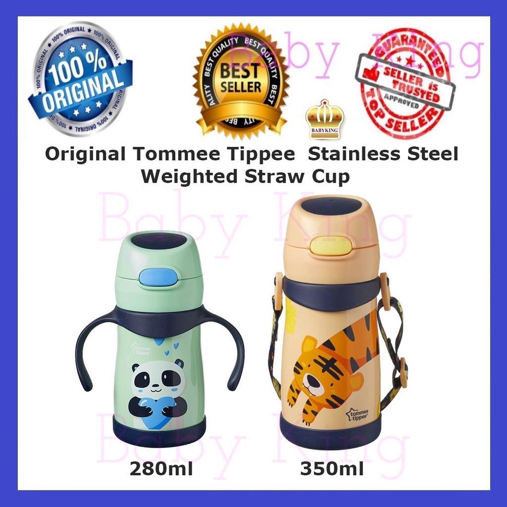 Original Tommee Tippee Stainless Steel Weighted Straw Cup Straw Tumbler