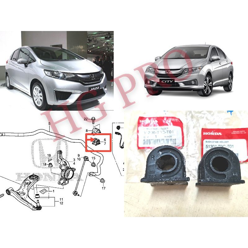 HONDA CITY GM6 T9A 20142019 ORIGINAL FRONT STABILIZER BAR BUSH (SET