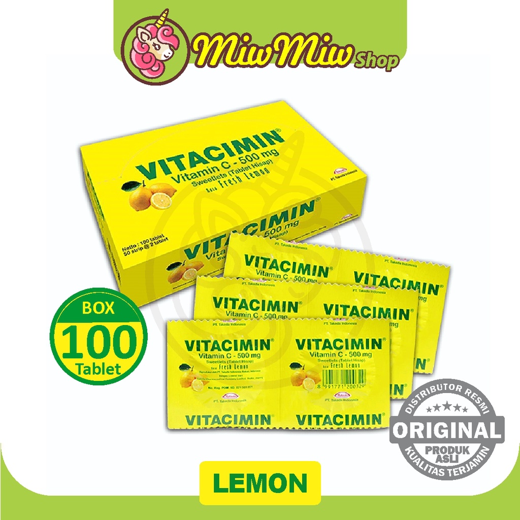 Vitacimin (Vitamin C Suction Tablets 500mg.) 1 box Contains 100 Tablets(03)