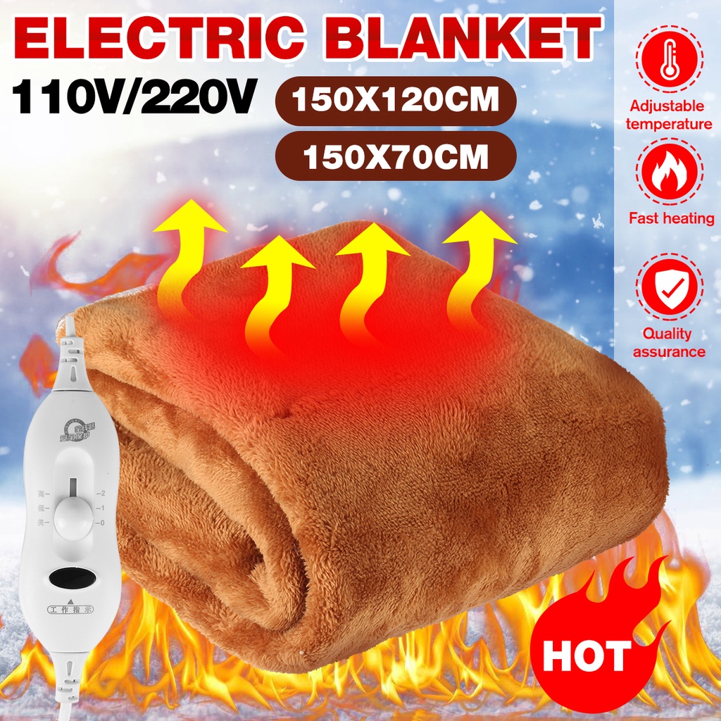 Winter Electric Blanket Thicker Heater Double Body Warmer 150x120cm