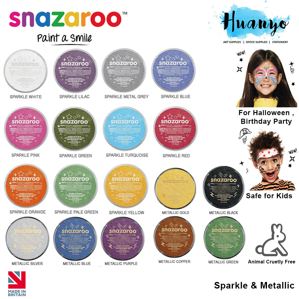 Snazaroo Non Toxic Face & Body Paint (Metallic & Sparkle Colour, 18ML