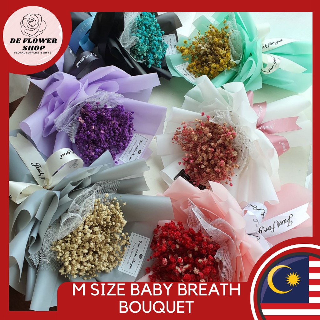 M SIZE Preserved Baby Breath Bouquet Trendy Colourful Flower Bouquet