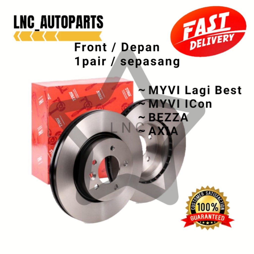 [Disc Rotor] Front Disc Rotor For Perodua Myvi Lagi Best / ICon / BEZZA / AXIA (TRW) (1 Set
