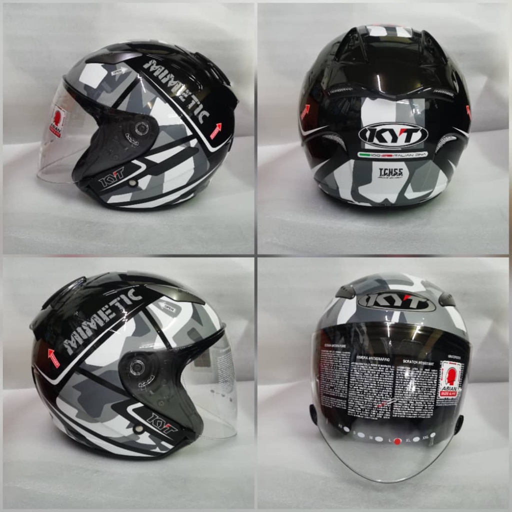 HELMET CASCO KYT HELLCAT MIMETIC GREY Shopee Malaysia