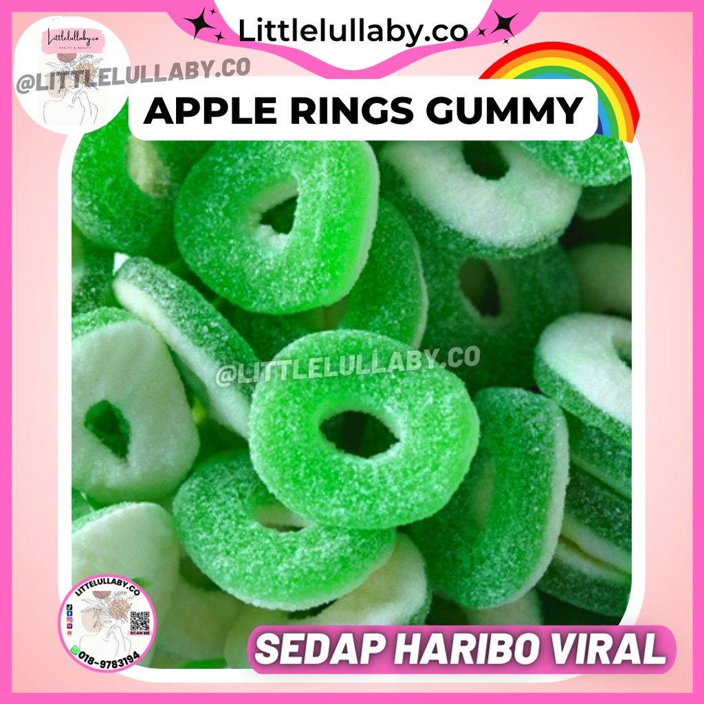 [Apple Rings] Sweet Candy Halal Gummy Bebeto Haribo Snack Gummi Jelly